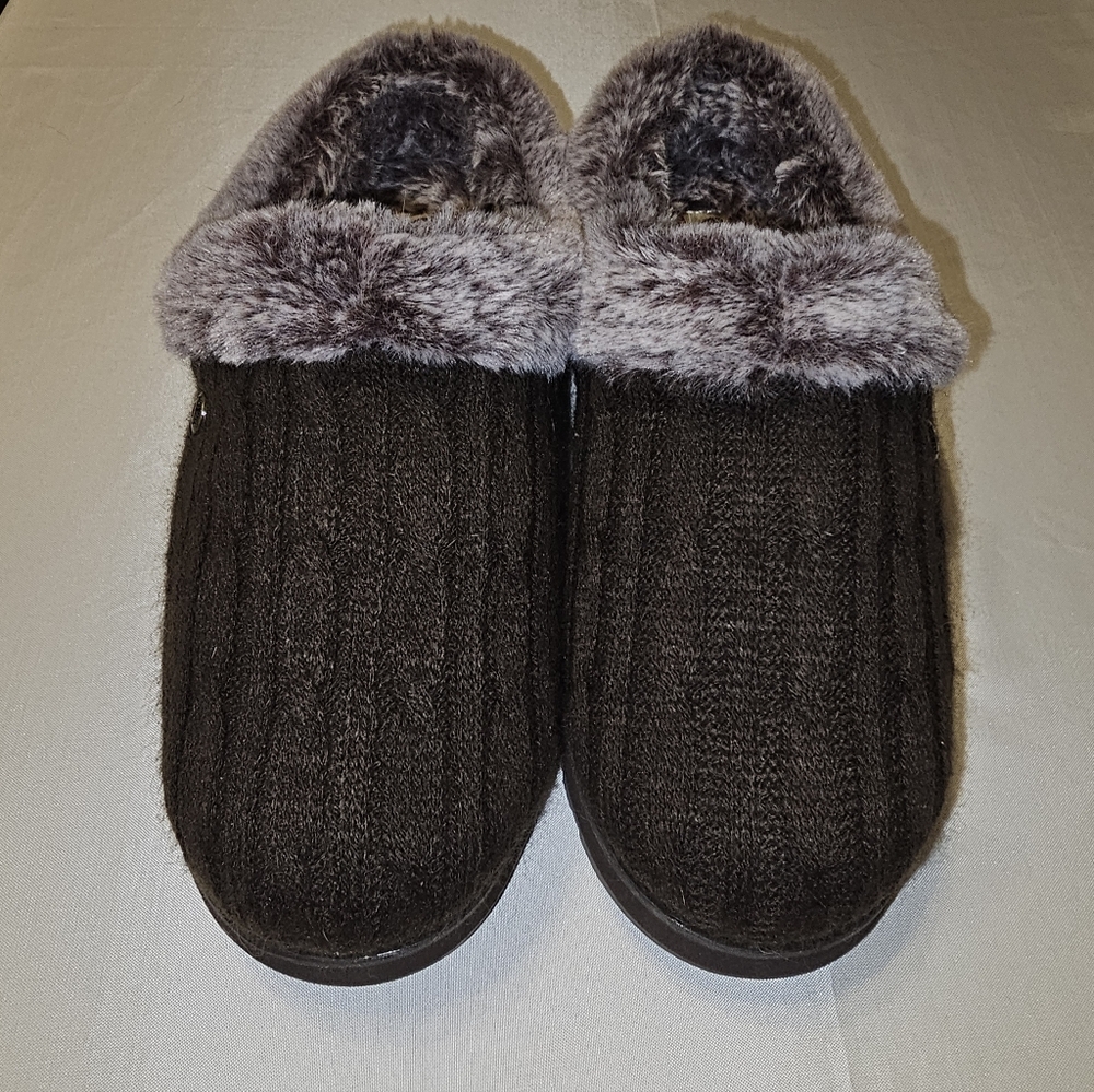Bobs From Skechers Brown Faux Fur Slippers